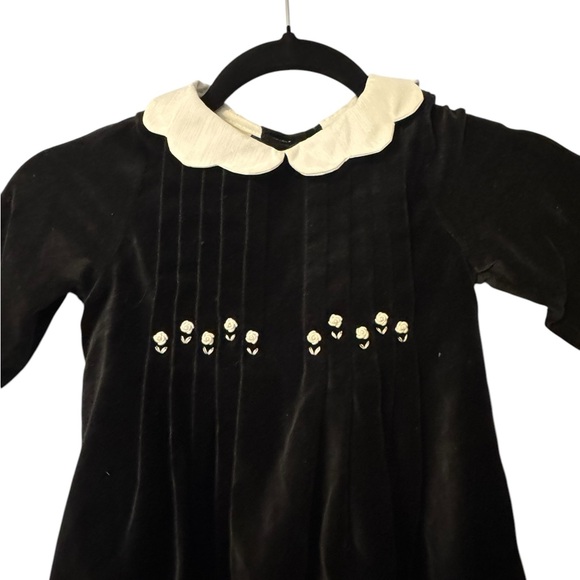 Vintage Laura Ashley Black Velvet Dress with White Collar size 4T - Picture 9 of 13